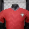 jerseyforge-portugal-jersey-v-neck-teal-detail 2026 Portugal Style National Team Soccer Jersey - Elite Red Wave Edition - Unbranded High-Performance Teamwear