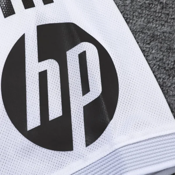 jerseyforge-real-madrid-jersey-sleeve-hp-logo 2026 Real Madrid Style Home Soccer Jersey - Elite White & Pink Football Shirt - Unbranded High-Performance Teamwear